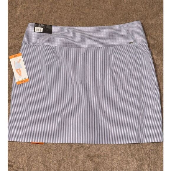 S.C. & CO. Blue Pinstripe Midi Skort - Picture 7 of 11